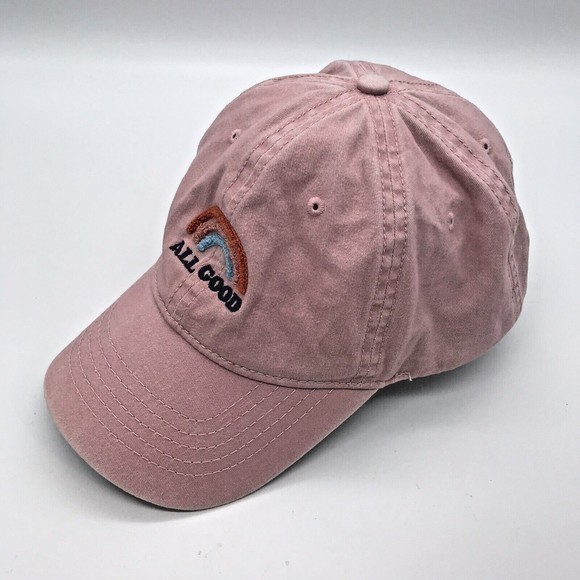 All Good Song Unisex Pink Rainbow Embroidered Ball Cap Dad Mom Trucker Hat - Picture 2 of 7